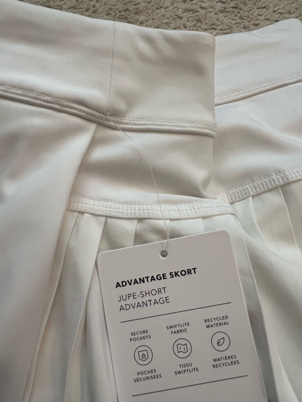 NWT Athleta White Tennis Skirt Womens Size Medium - Picture 5 of 5